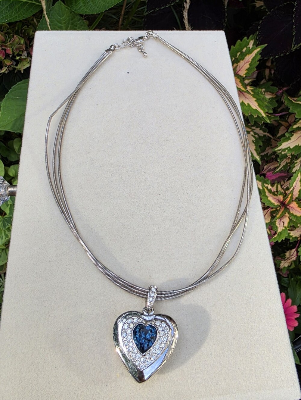 Butler: Vintage (FAC) Blue Heart Pendant Multi-Strand Necklace